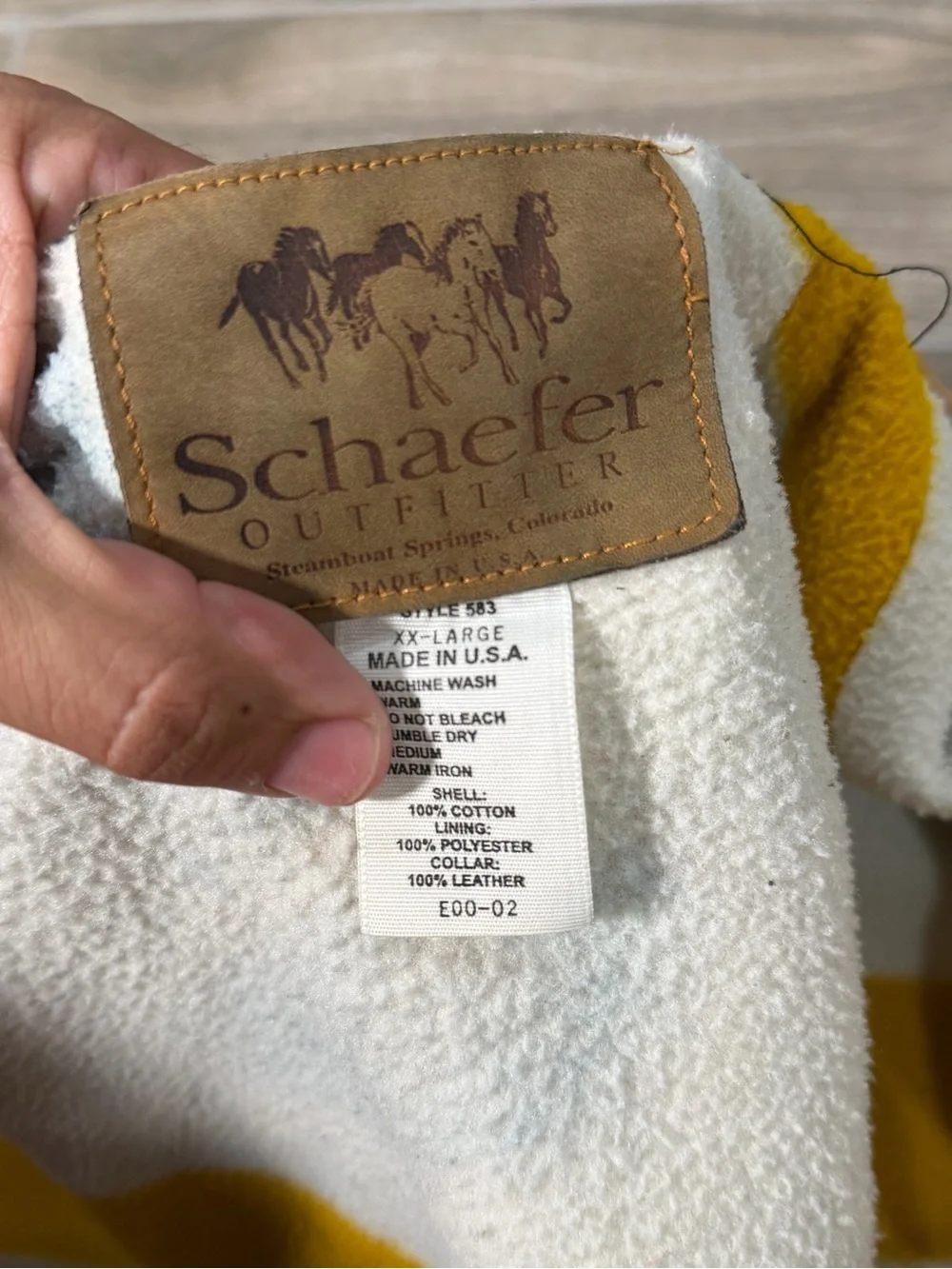 Vintage Schaefer Outfitter Denim Ranch Jacket Sherpa USA Made Western XXL Mens
